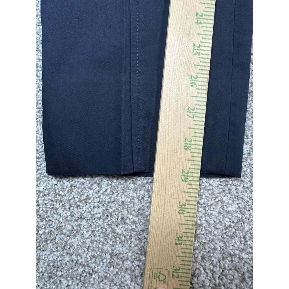 Tory Burch Navy Blue Side Zip Tailored Trousers Pants Size 10 Gold Logo